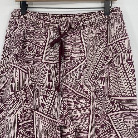 Anthropologie Size Small Printed Harem Pants Cream Aztec Tribal Oversized - Picture 11 of 15
